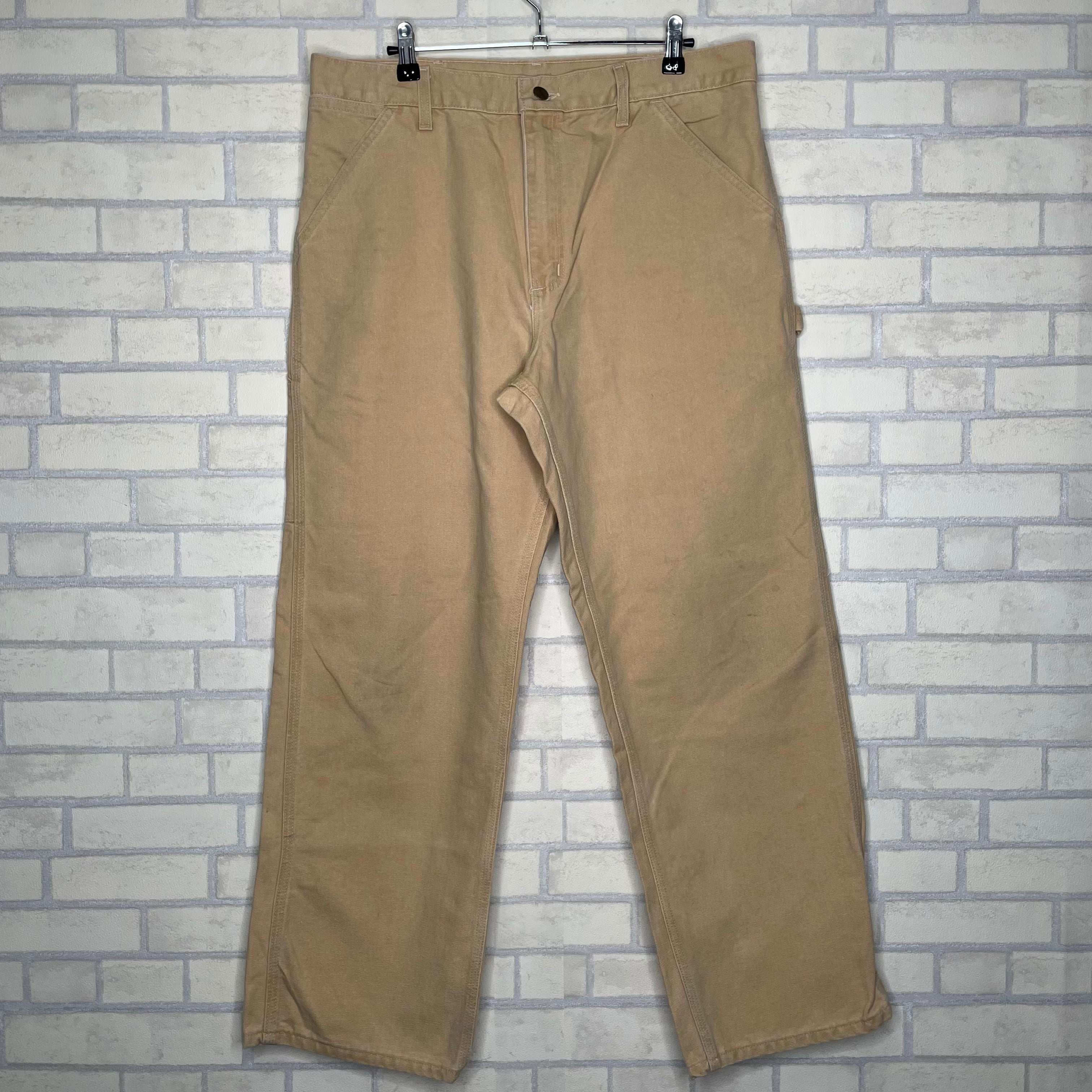 Carhartt ペインターパンツ W36×L30 ベージュ 革パッチ Made in USA 