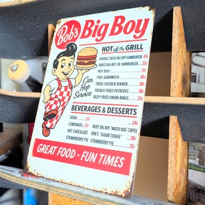 ♧送料無料!ちょうどいいブリキ看板 【ビッグボーイ(Big Boy)】 METAL SIGN / メタルサイン / ブリキ看板 / サインボード / ビンテージ加工〚アメリカン雑貨 アメトイ〛