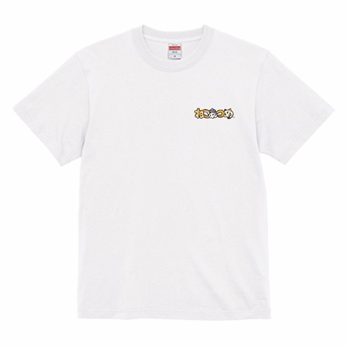 【受注生産品】ねこあつめ　さびがらさん　推しねこTシャツ　大きいサイズ　背中プリント+胸元ロゴ（ホワイト）