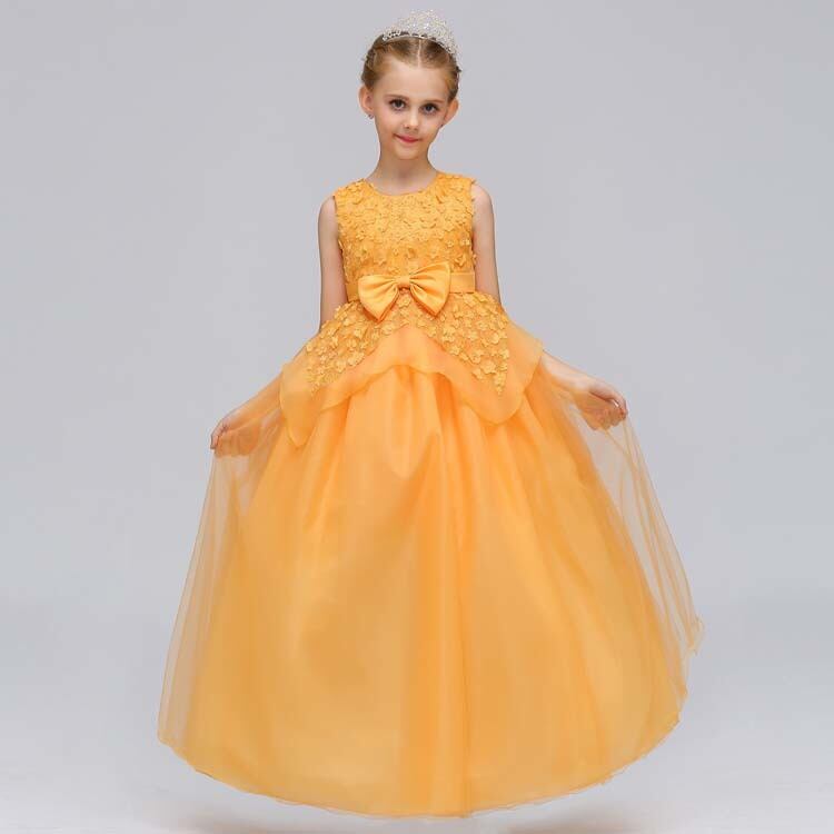 洋服 ジュニアドレス キッズドレス 子供服 子どもドレス フォーマル用 ワンピース 110cm 1cm 130cm 140cm 150cm 160cm ワイン パープル オレンジ グリーン 七五三 お出かけ お誕生日 遊園地 Elegant