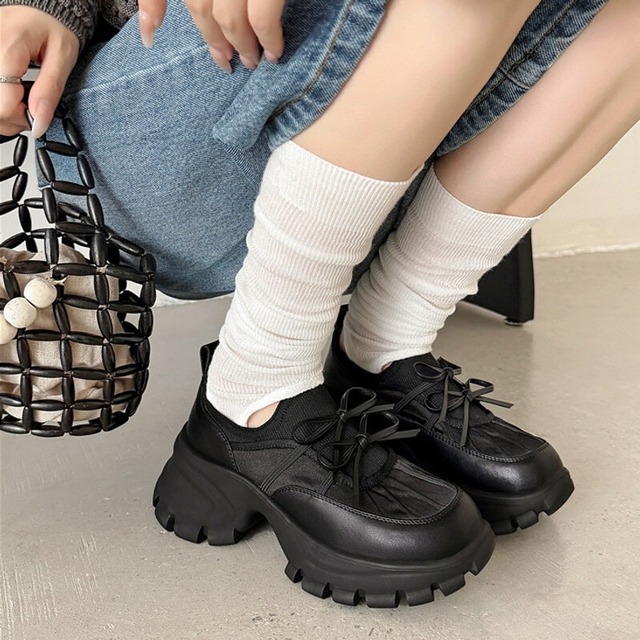 Platform ribbon sneakers　M4227