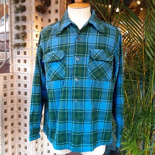 70's "PENDLETON" Open collar wool shirt / 70年代 "ペンドルトン" 開襟ウールシャツ