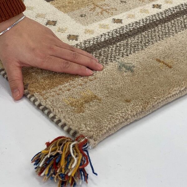 グラムスタイル ギャッベ ラグ 絨毯 2畳 190x190cm アイボリー グラム