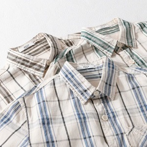 【M-3XL】Modern Check Short Sleeve Shirt / モダン チェック 半袖 シャツ