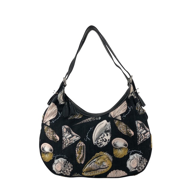GIVENCHY ジバンシィ 貝殻 ショルダーバッグ ブラック キャンバス vintage ヴィンテージ オールド ys7xjy