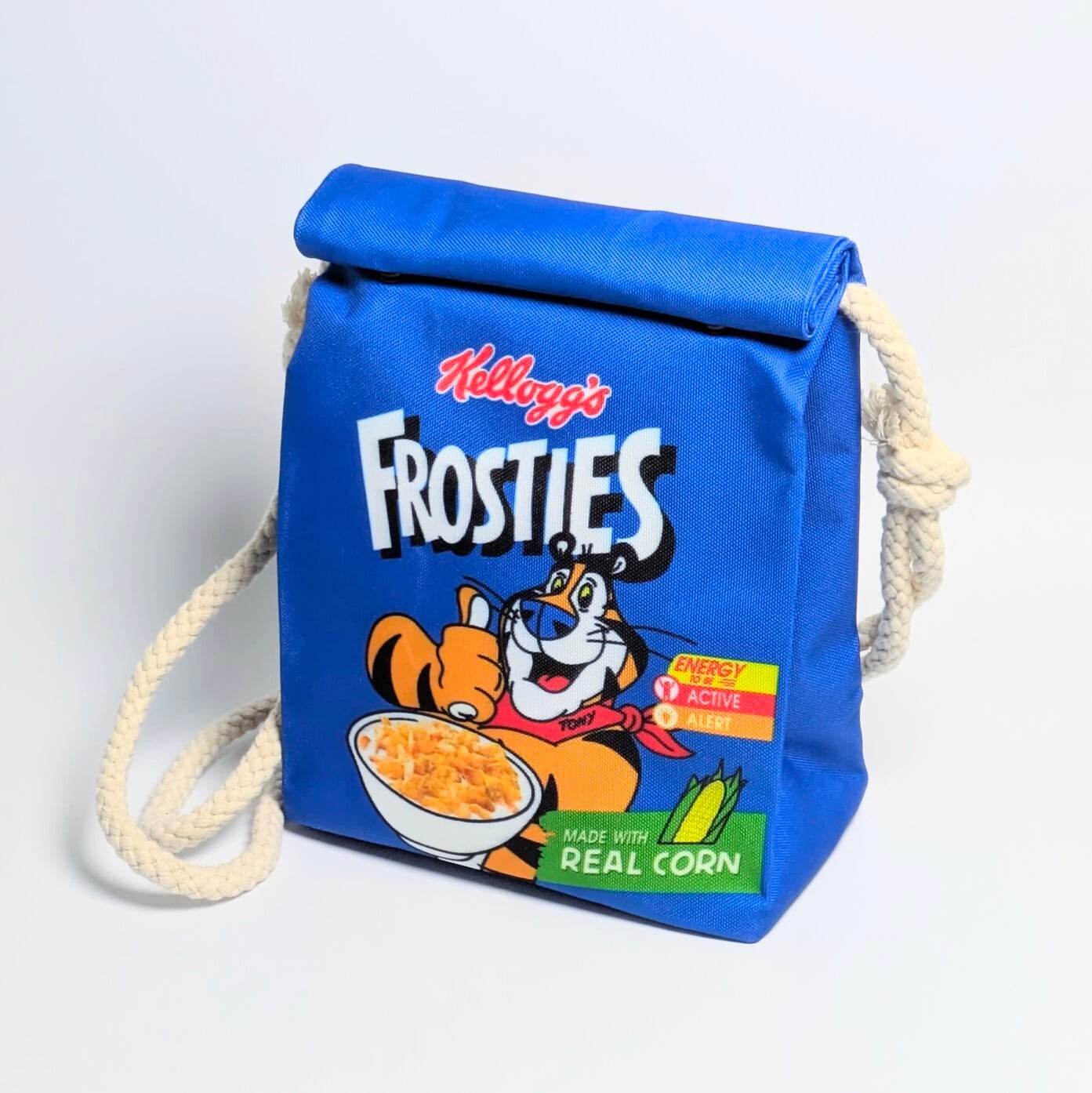【ケロッグ トニーザタイガー  （Kellogg  Tony the Tiger）】ロープショルダーバッグ＊パッケージ風〚アメリカン雑貨 アメトイ〛
