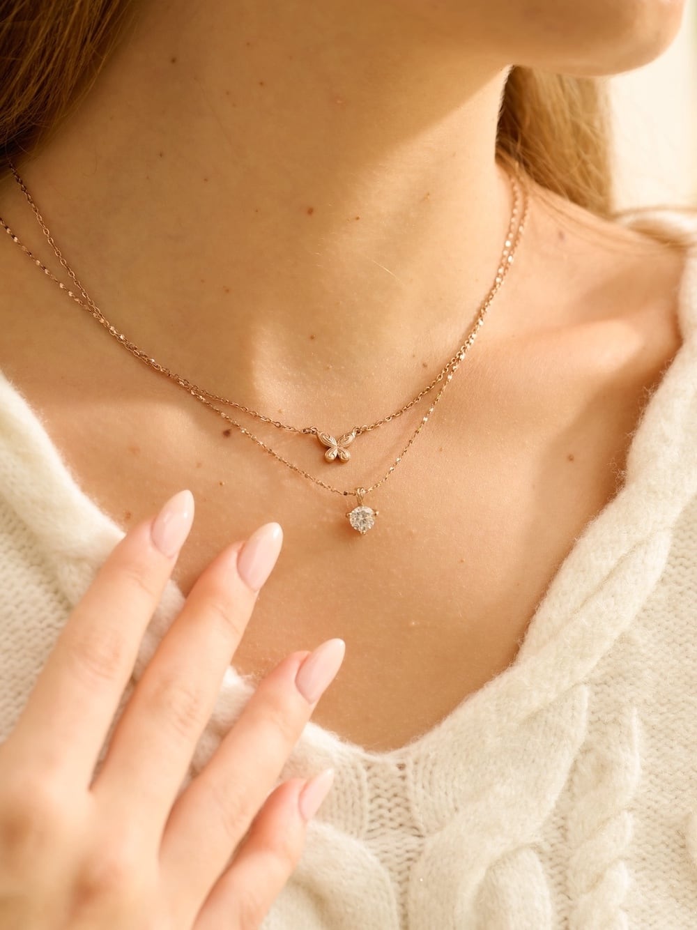 316L simple zirconia necklace #n83 | rani
