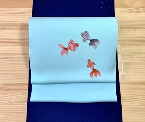 【SALE】名古屋帯「金魚・ふわふわと漂って漂って」　　4-017