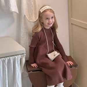 春無地ニットロングセータースカート3色