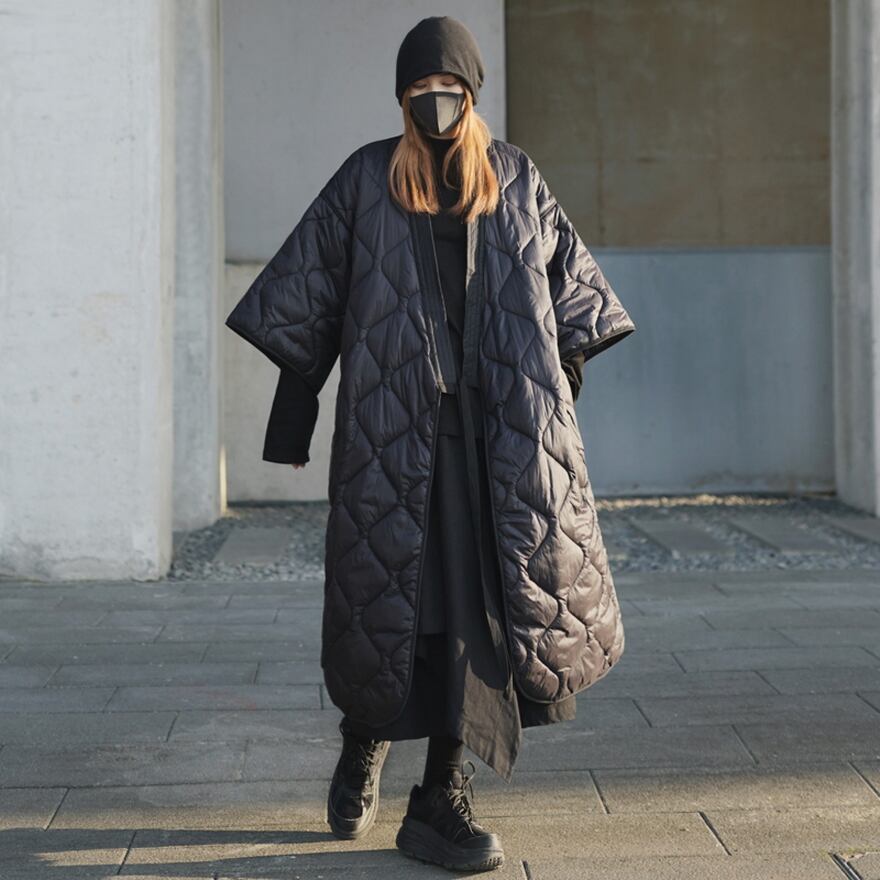 アウター ロングコート キルティング 闇かわいい Z世代｜天使と悪魔