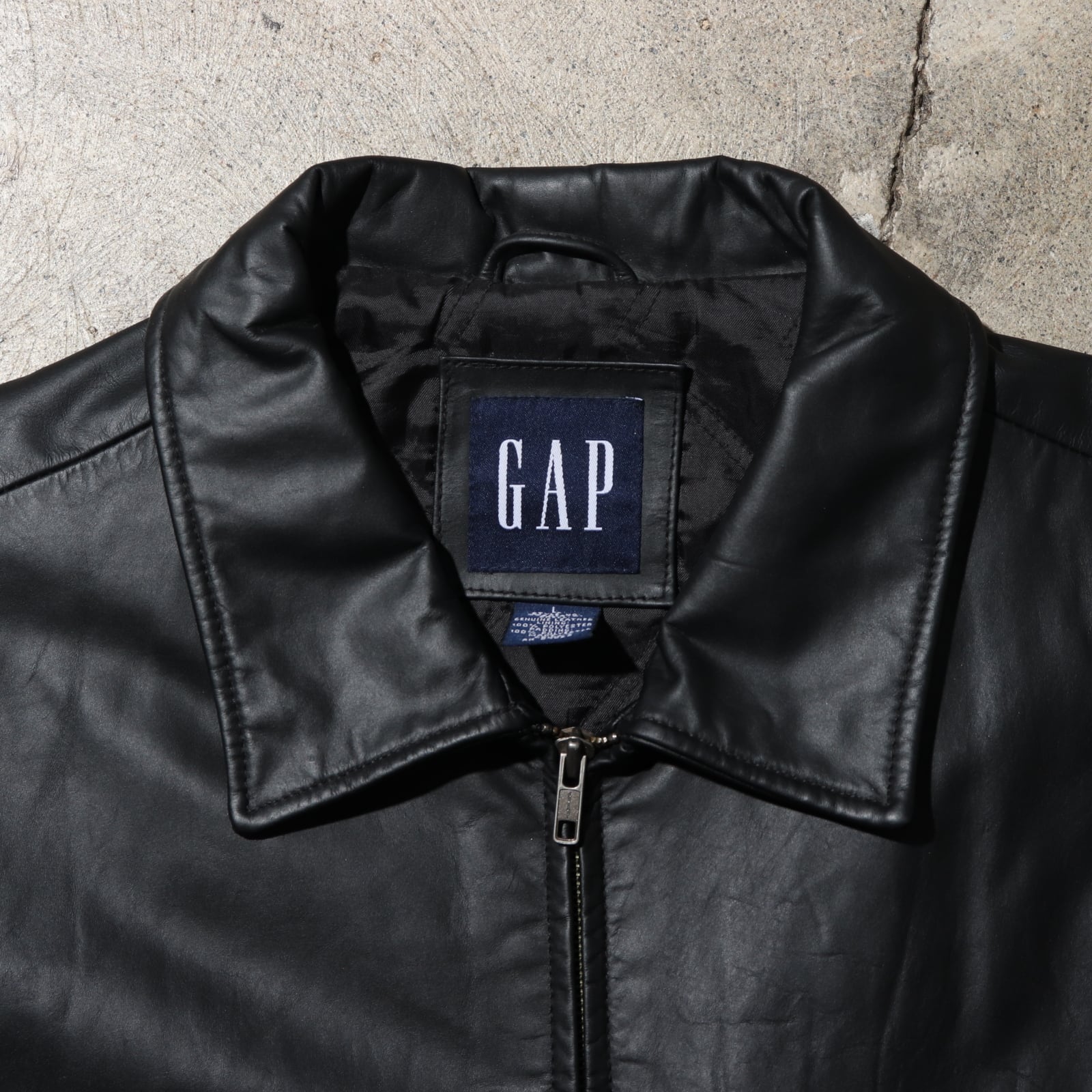 old gap シングル ライダース gap 黒 ブラック レザー 革ジャン 