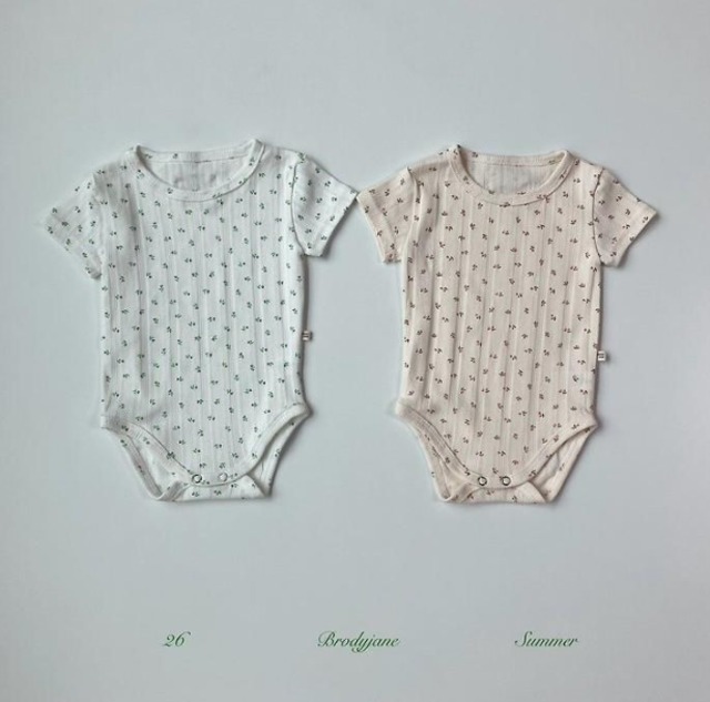 【取寄/韓国直送】Brodyjane 26/SM ジャガードフラワースタイボディスーツ｜韓国子供服