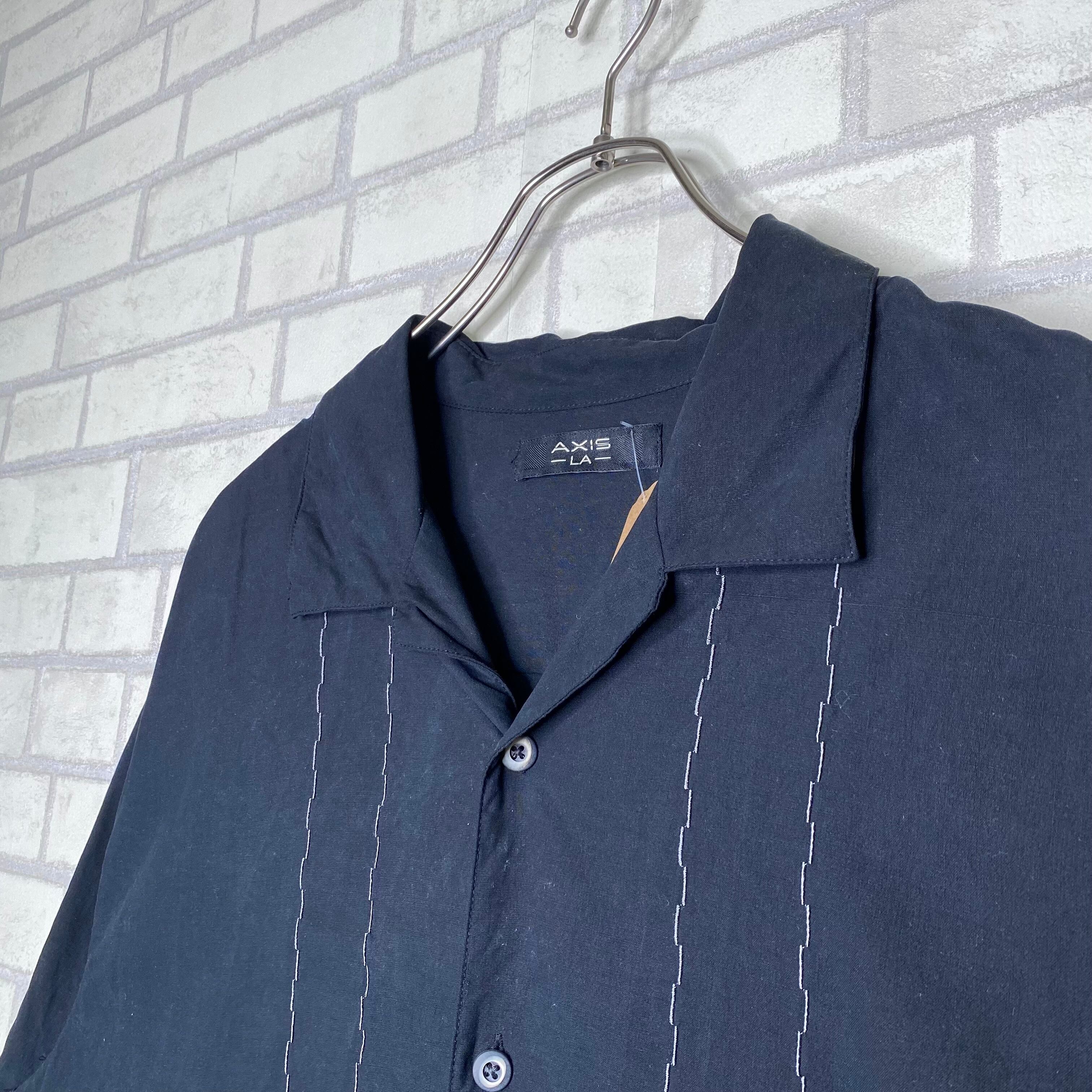 AXIS 半袖シルクシャツ XL ラインシャツ シルク100% | 古着屋OLDGREEN