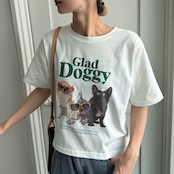 ドッグプリントコンパクト tee/オフホワイト