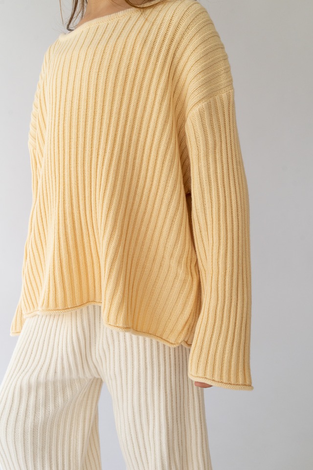 ILLOURA THE LABEL Essential Ribbed Knit Jumper | Butter