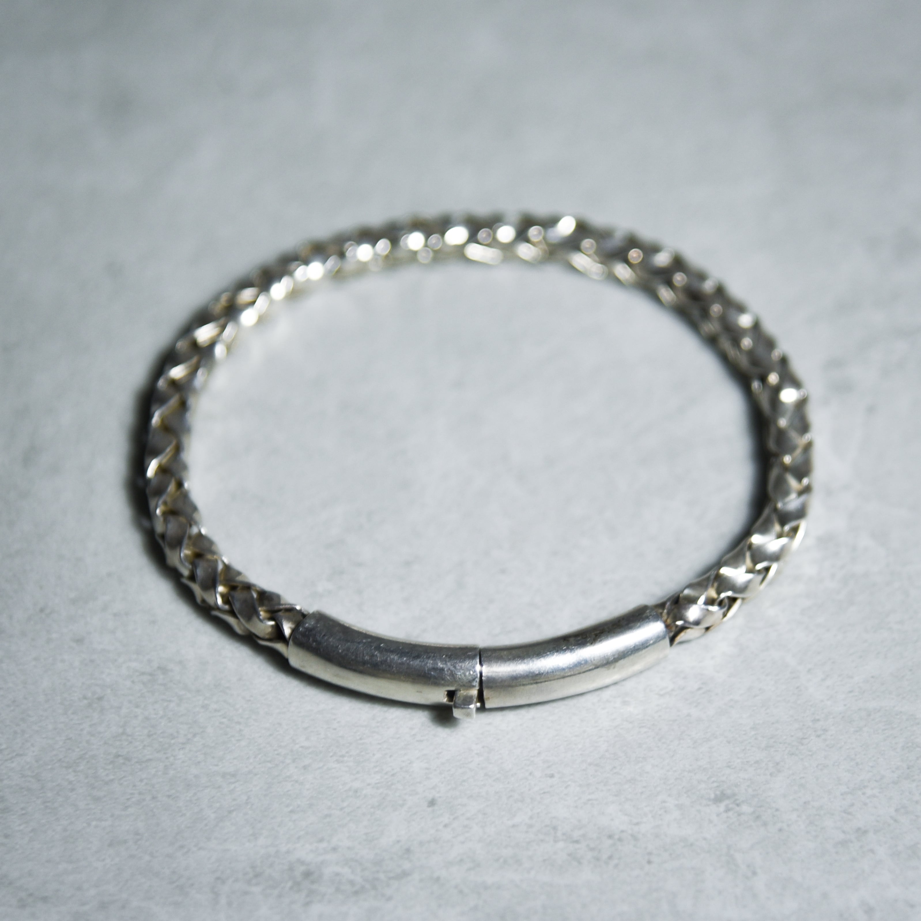 French Vintage Silver Snake Chain Bracelet フランス ヴィンテージ