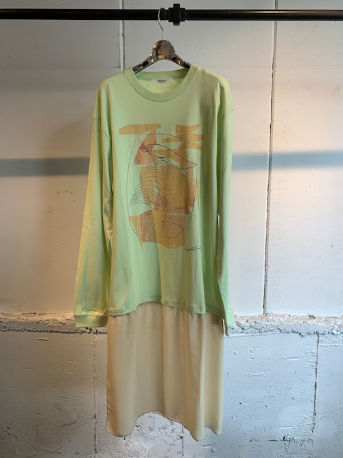 OKIRAKU　Docking Print Tee（lime）