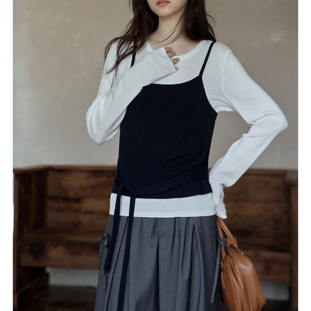 layered knit pullover