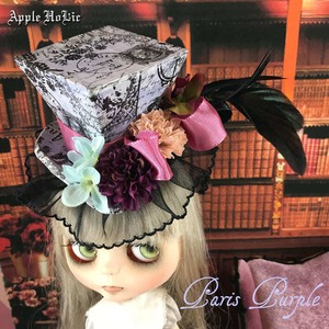 ドールハット L　 Paris Black・パリス パープル　ブライス 60cmドール