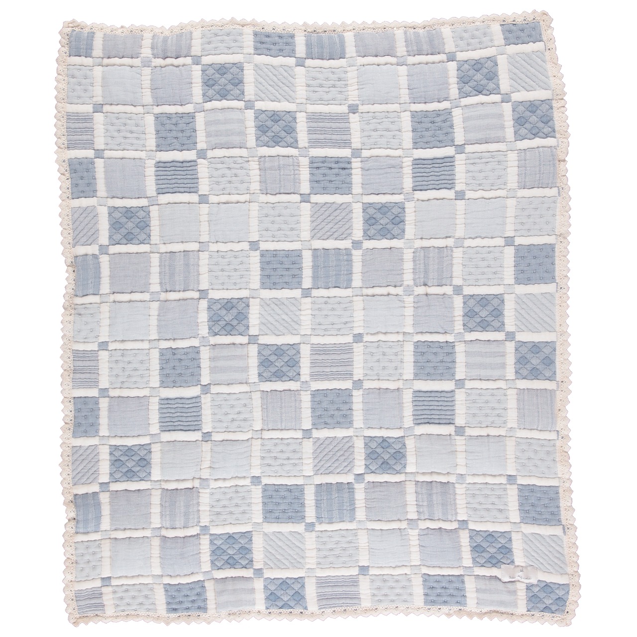 ＜BEBE ORGANIC＞ Mai Blanket パッチワーク ブランケット(Blue Patchwork) - 2