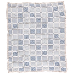 ＜BEBE ORGANIC＞ Mai Blanket パッチワーク ブランケット(Blue Patchwork)