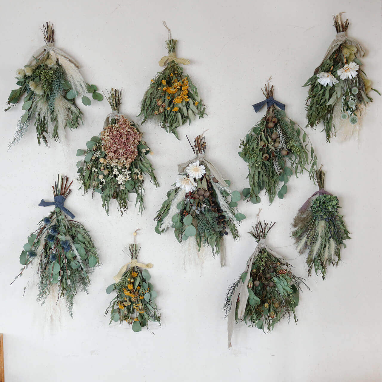 1点もの 丈約50cm 】4種のユーカリのグリーンスワッグ ＊ ドライ