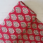 ブロックプリント生地【50cm単位】インド綿 花柄 赤×ピンク #41110-RD1