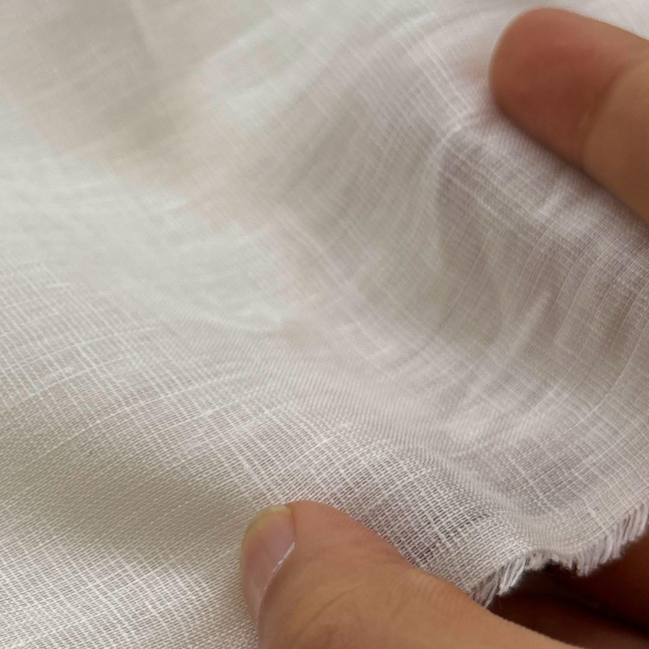 NB018◆2m◆SM◆ラミー100%スラブ織り生地◆アイボリー