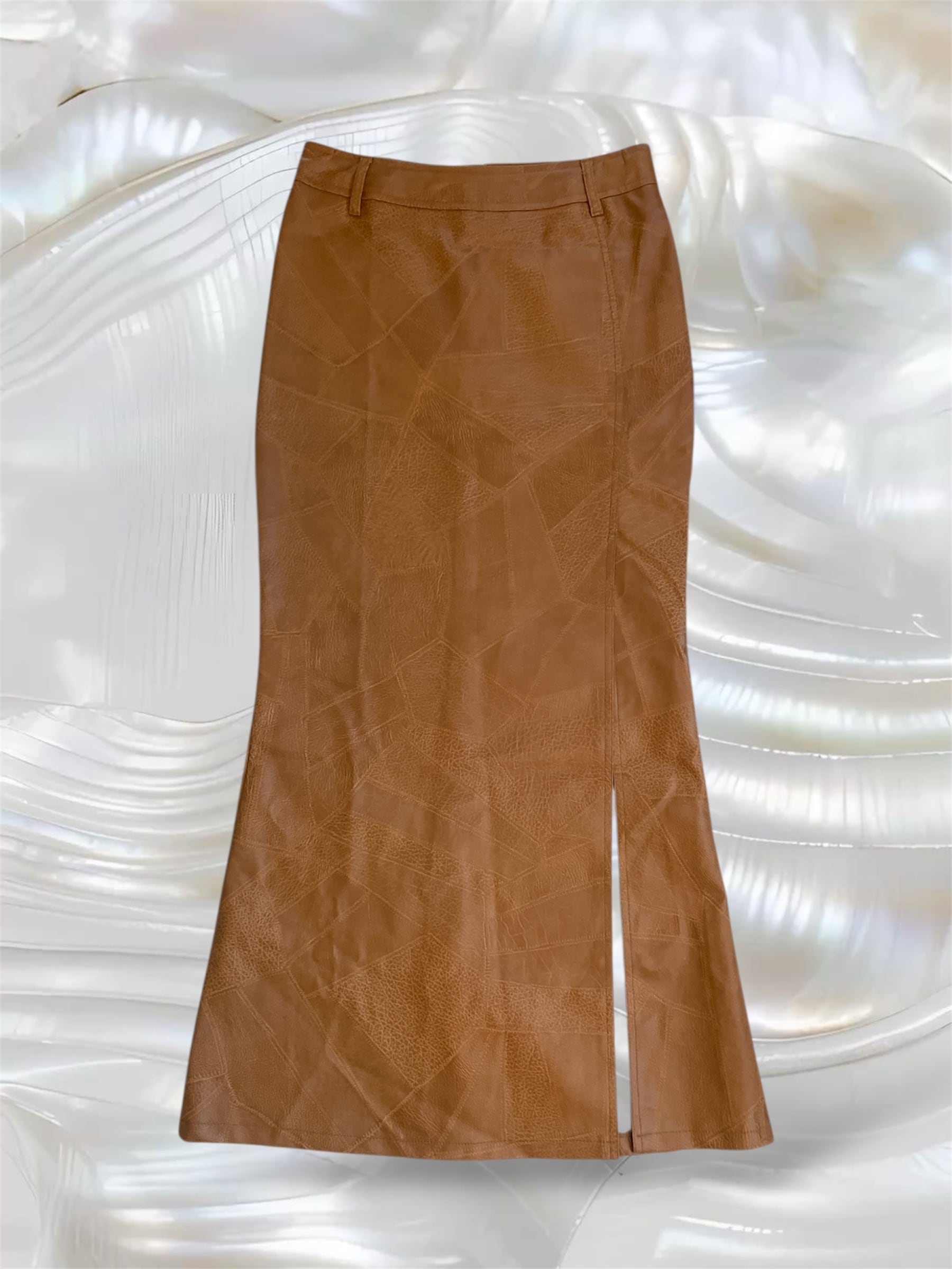 90s VTG fake leather mermaid skirt