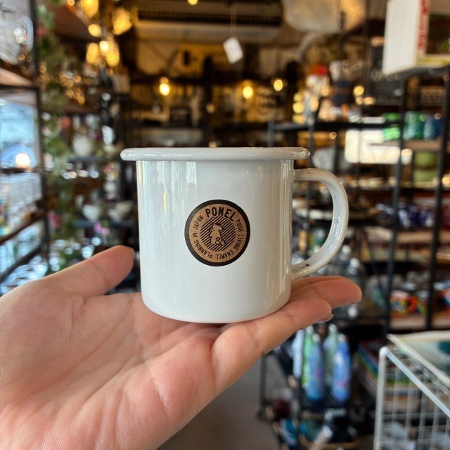 POMEL White mug S / ホーロー マグカップ S ホワイト 白 シンプル ミニサイズ コンパクト コップ 歯磨きコップ 洗面 キッチン雑貨 コーヒー 牛乳 紅茶 小さめ ギフト プレゼント