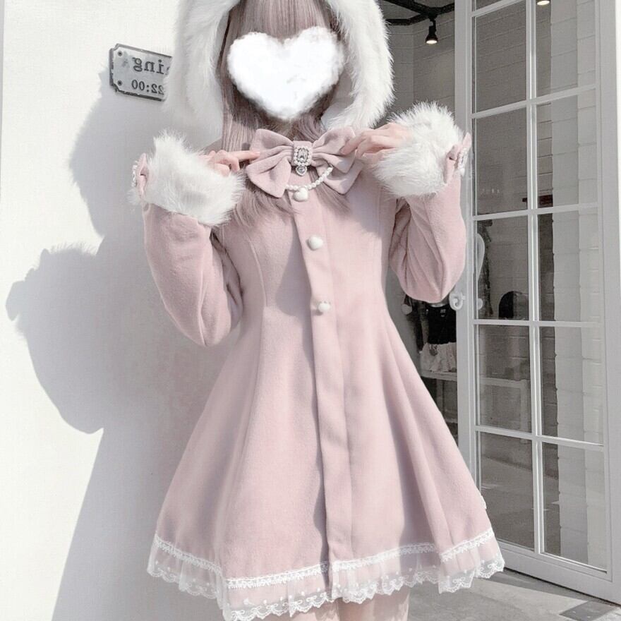 量産型 うさぎ耳コート フェイクファー×ふんわり 控えめ｜WithU
