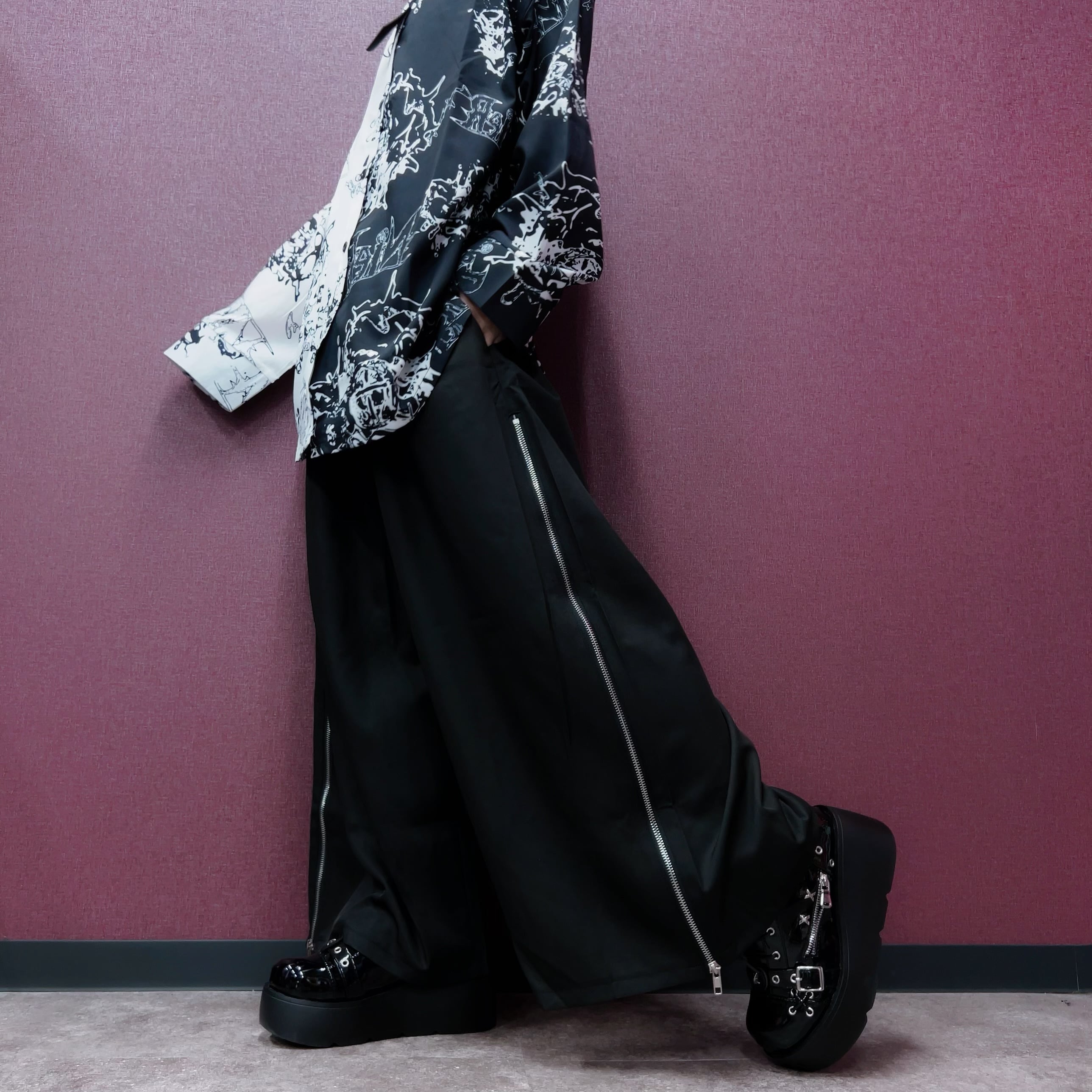 2WAY SIDE ZIP WIDE PANTS【九尾×PLUM】 | NIER CLOTHING