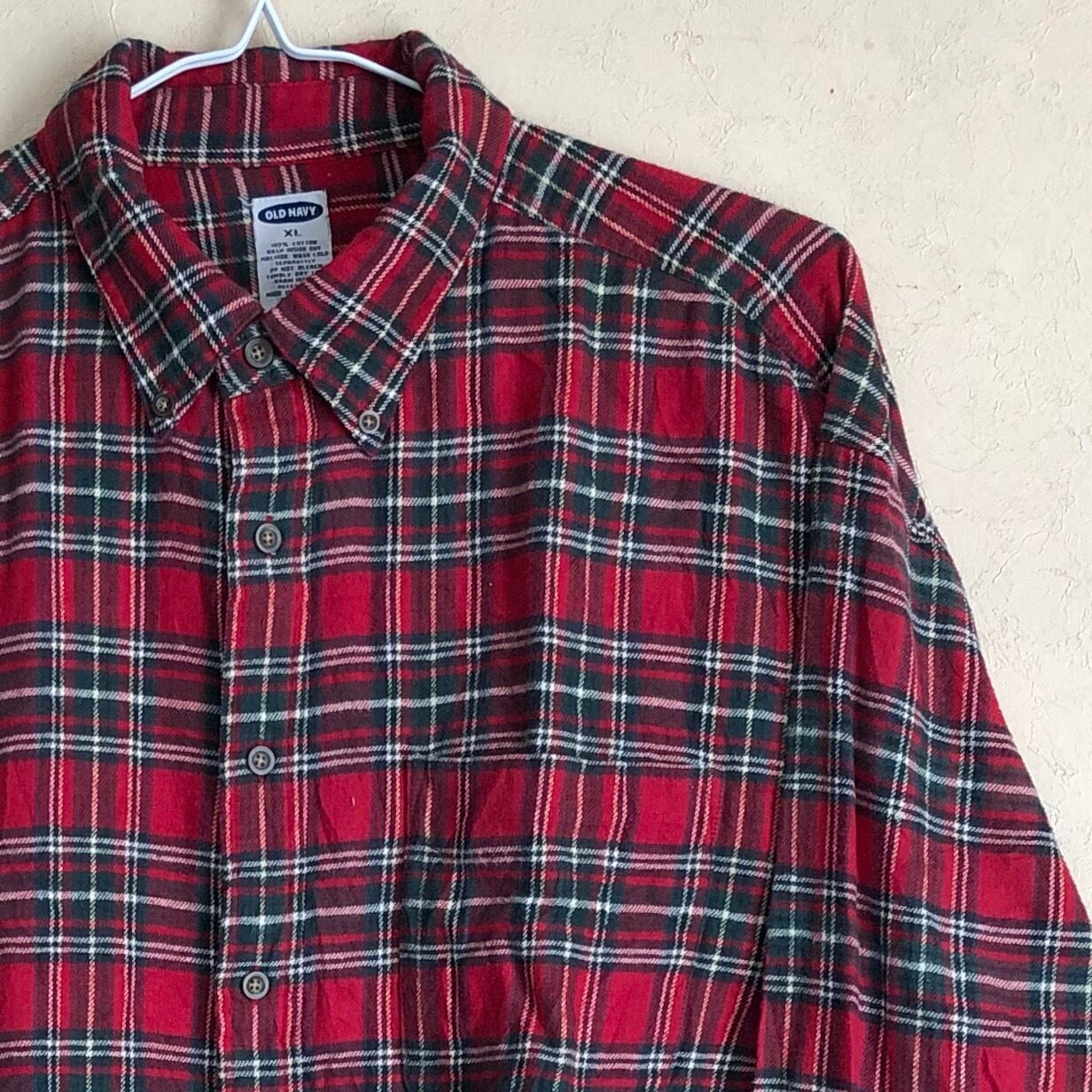 【XLサイズ】OLD NAVY BD長袖シャツ チェック柄 定番カラー