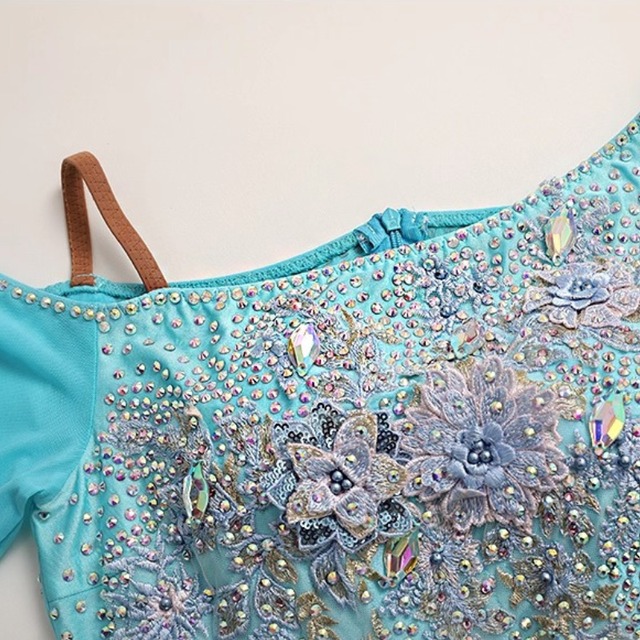 クリスタル オフショルダー ロングスリーブ モダンドレス 1col D00504