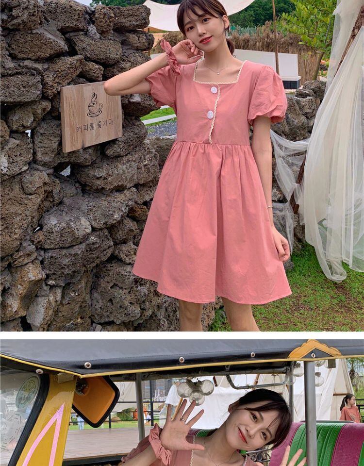 ワンピースレディース夏服スカート スリーブ 大人ガーリー スウィート