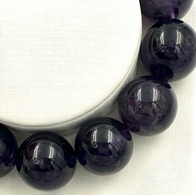 (01006)【1点のみ】（内径選べる）ウルグアイ産アメジスト【15mm】Amethyst　紫水晶　ラウンドカット　アメトリン　厄除け　魔除け　ラウンドカット　パワーストーン　天然石