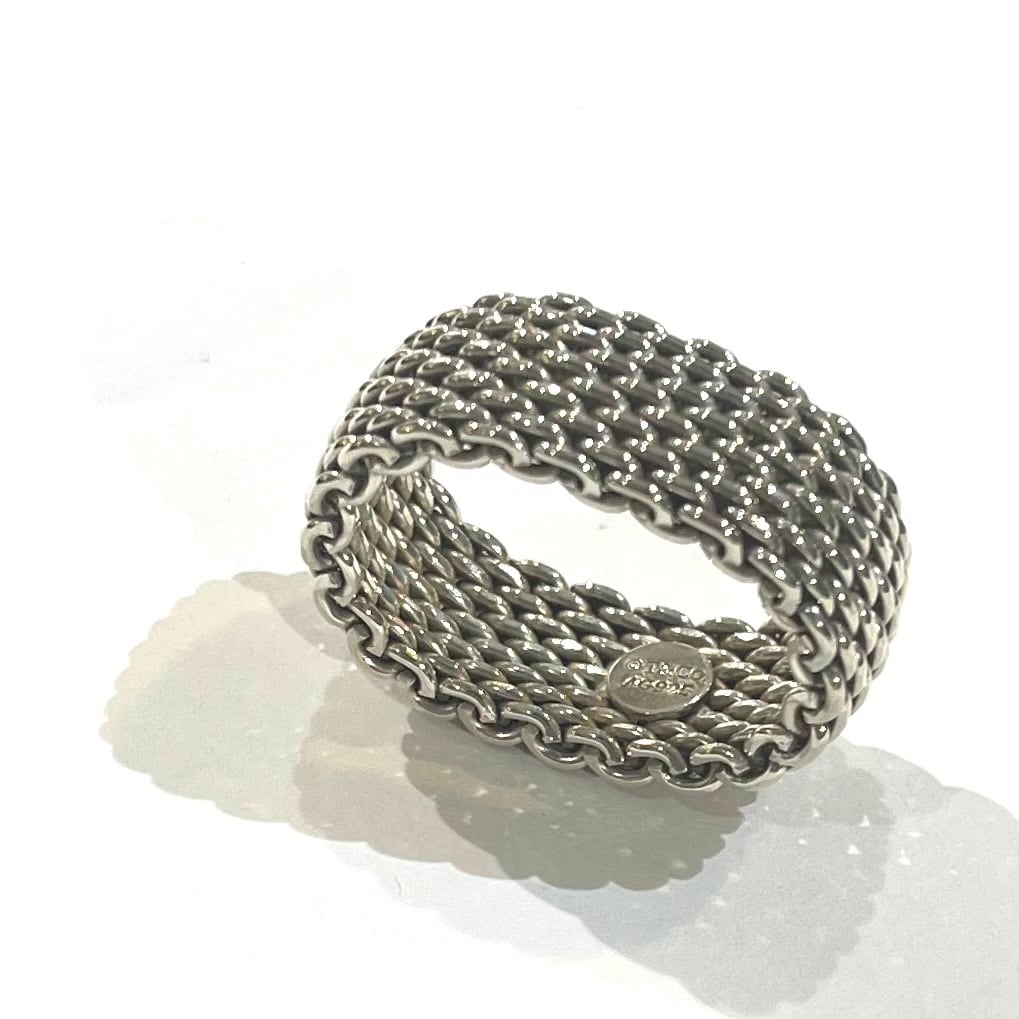 希少【TIFFANY＆CO】2449 【16.5号】ティファニーサマセットメッシュ