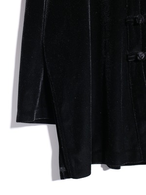 black one tone velours china shirt