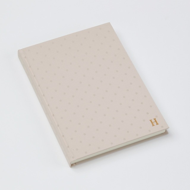 【HONcept】テキスタイルノート Charm Dot（水玉） - Ecru 22（エクリュ）ノート