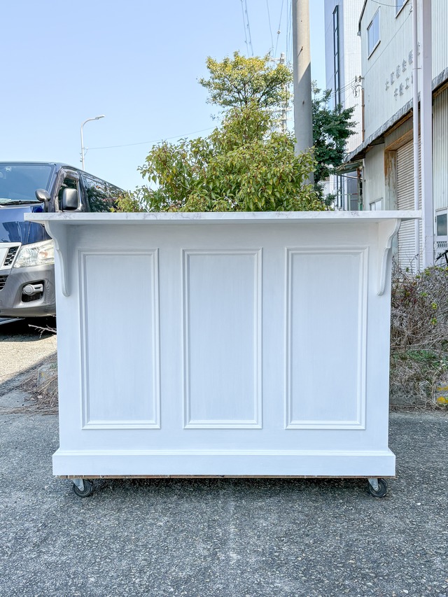 海外インテリア風キッチンカウンター179 (大理石天板・アイランドカウンター)W1200 オーダーメイド家具