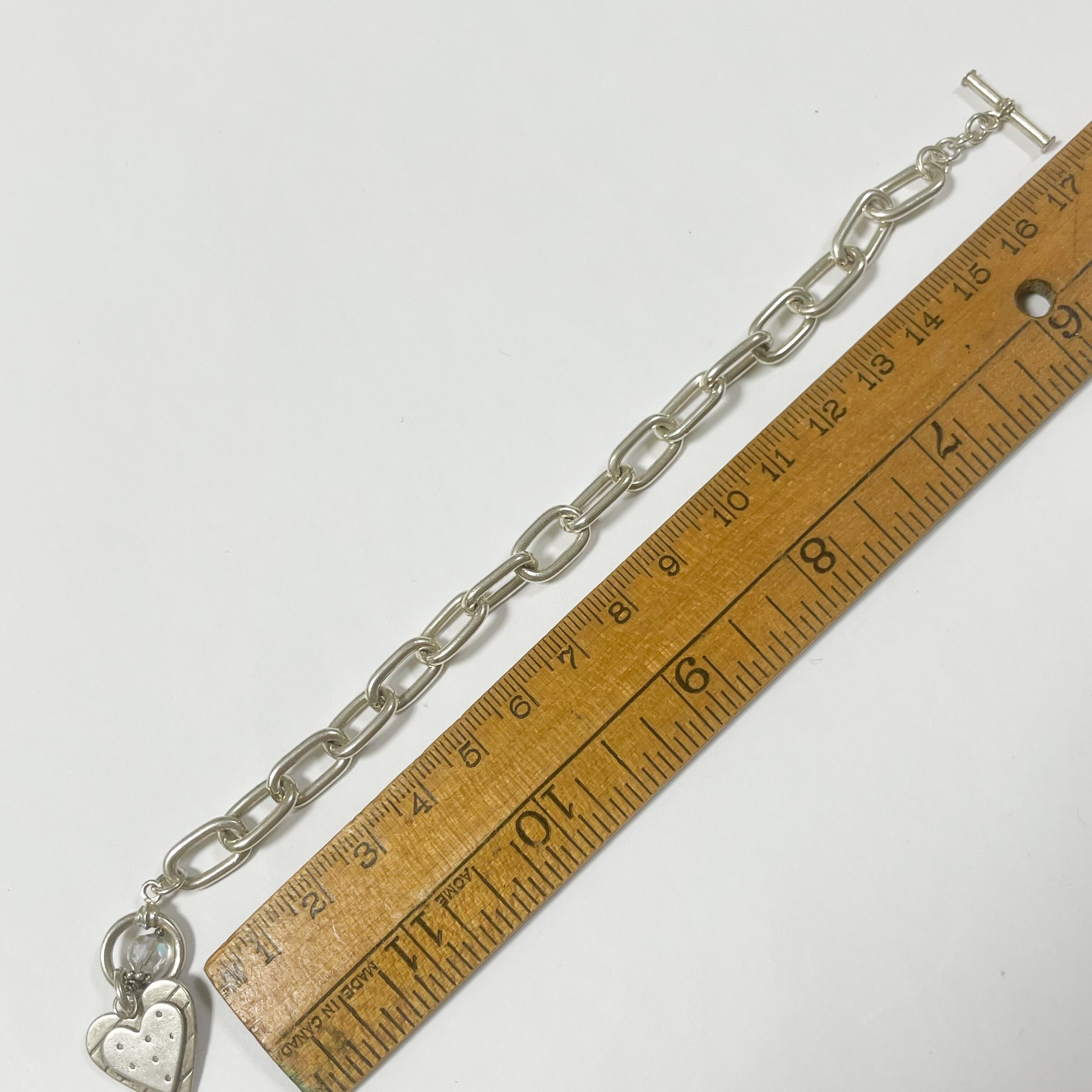 Vintage EMILY ITO Sterling Chain Bracelet With Heart Charm | CORNER
