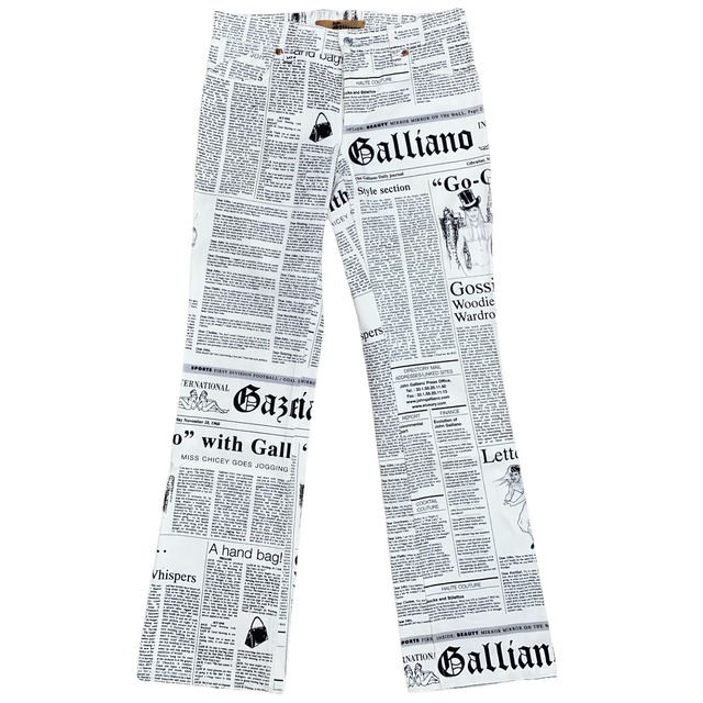 2000s JOHN GALLIANO GAZETTE NEWSPAPER JEANS | ZSC