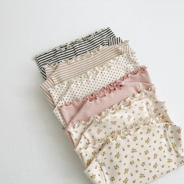 〖 即納 〗autumn collection ネックフリル ドットトップス (unisex)