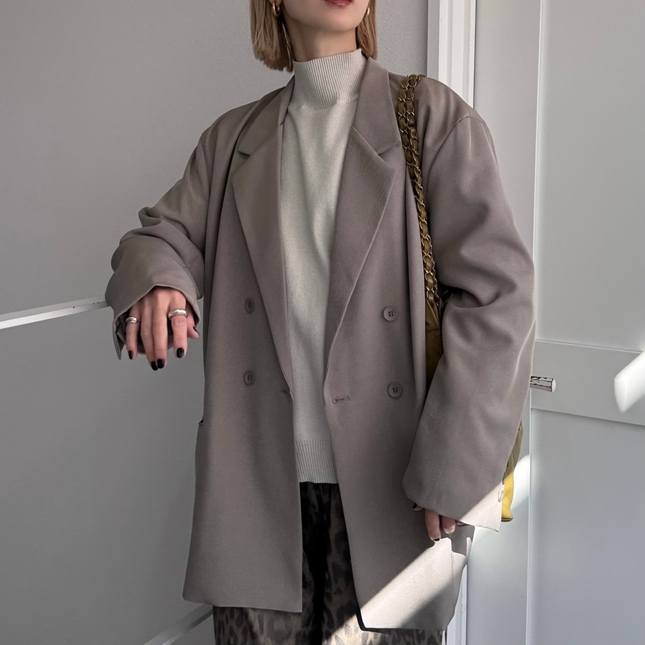 【鹿児島先行販売】ダブルオーバーテーラードJK/グレージュ