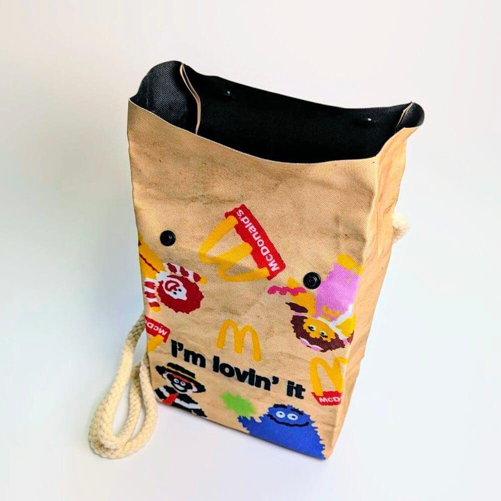 再入荷！【 McDonald's（マクドナルド）マクドナルドフレンズ 】ロープショルダーバッグ＊紙袋風 / Food Bag 〚アメリカン雑貨 アメトイ〛