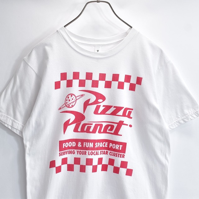 PIXAR ピクサー トイストーリー 半袖Tシャツ ピザプラネット ロゴ ムービー 映画 キャラクター ホワイト USED ヴィンテージ ビンテージ 古着 メンズ Sサイズ