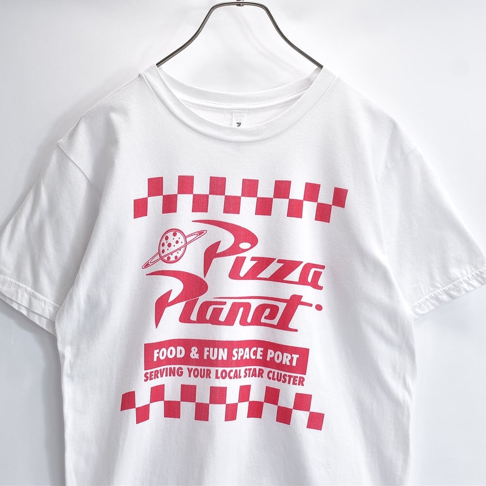 PIXAR ピクサー トイストーリー 半袖Tシャツ ピザプラネット ロゴ ムービー 映画 キャラクター ホワイト USED ヴィンテージ ビンテージ 古着 メンズ Sサイズ