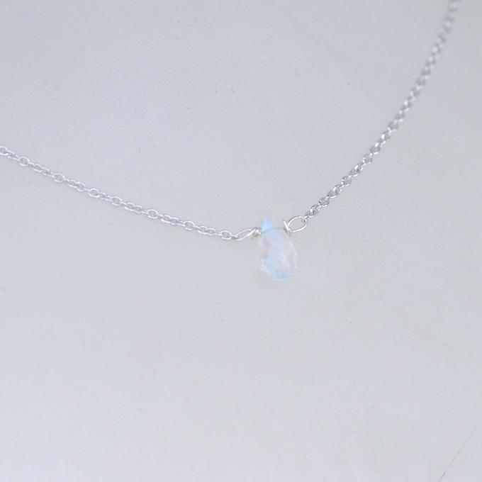 【SV925】✦RainDropRainbow✦.·一粒の虹の雫レインボームーンストーンネックレス.·✦