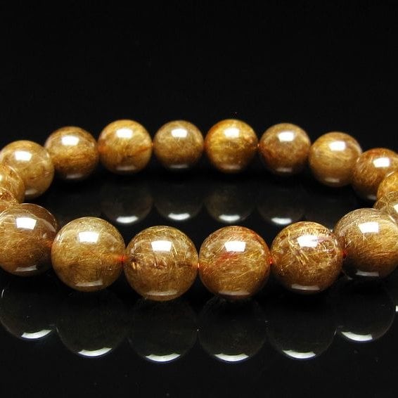 ルチルクォーツ ブレスレット 12mm ブロンズルチル ブレス 一点物 111-50798