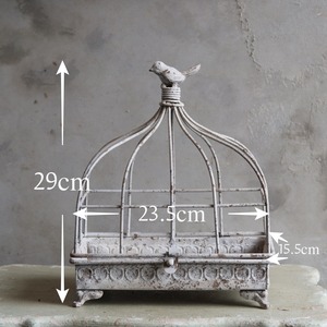 ワイヤー鳥篭　ラカージワイドW　アンティーク調　シャビーシック　オシャレ　UF 600